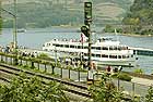 Ein Schiff erwartet die von der er Rotweinprobe und dem Rotweinfest zurckkehrenden Gste zur abendlichen Rundfahrt auf dem Rhein mit Live-Musik, Tanz und spektakulrem Feuerwerk.